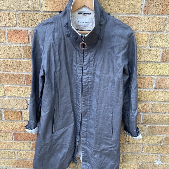 Vintage 1998 Bianca Nygord Linen Shell Designer Jacket Gray - Picture 4 of 14